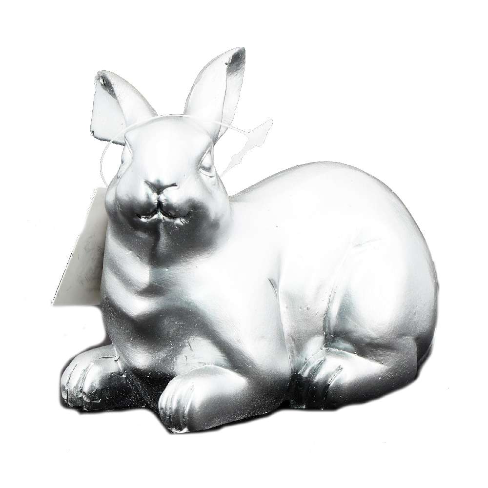 Hase sitzend oder liegend 8x5,5cm silber