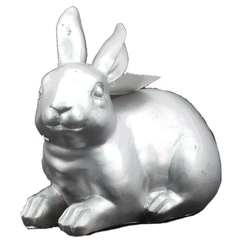 Hase sitzend oder stehend 14cm silber