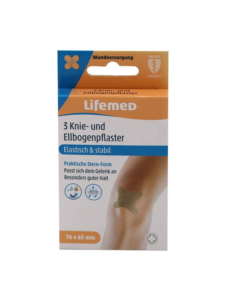 "Lifemed" Knie- und Ellbogenpflaster 7,6 cm x 6,5 cm hautfarben "Allround"