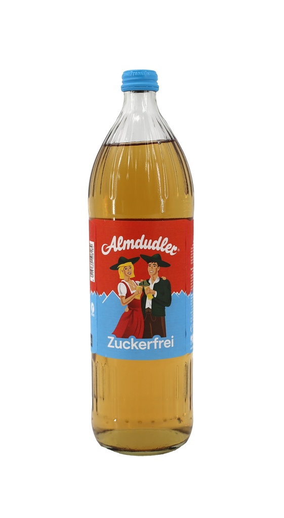 Almdudler Erfrischungsgetränk ZERO ZUCKER 1Liter Glasflasche