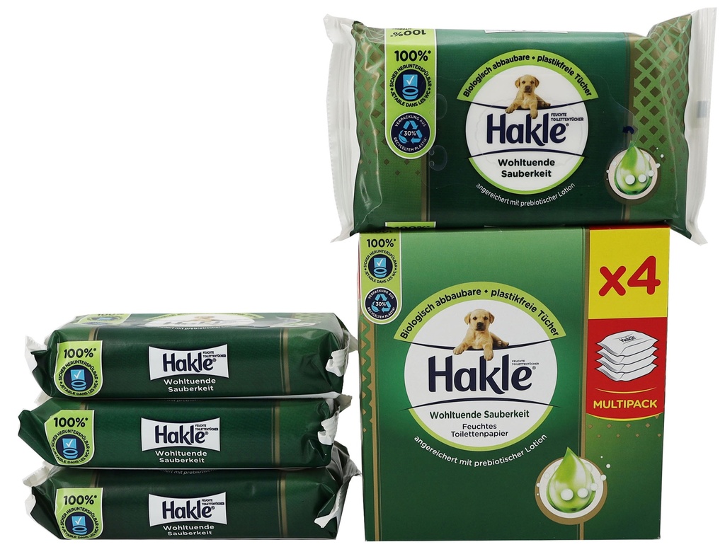Hakle feuchtes Toilettenpapier Wohltuende Sauberkeit 4x38 Blatt