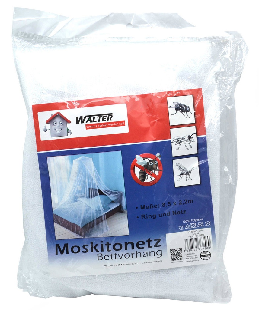 Insektennetz für`s Bett weiß 8,5x2,2m