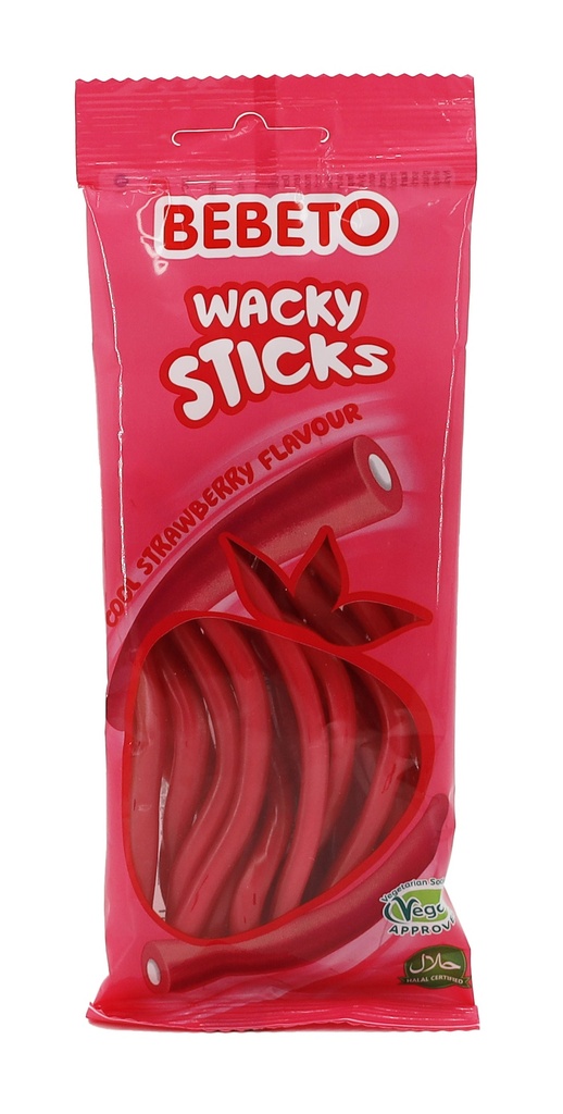 Bebeto 180g Wacky Sticks Cool Strawberry