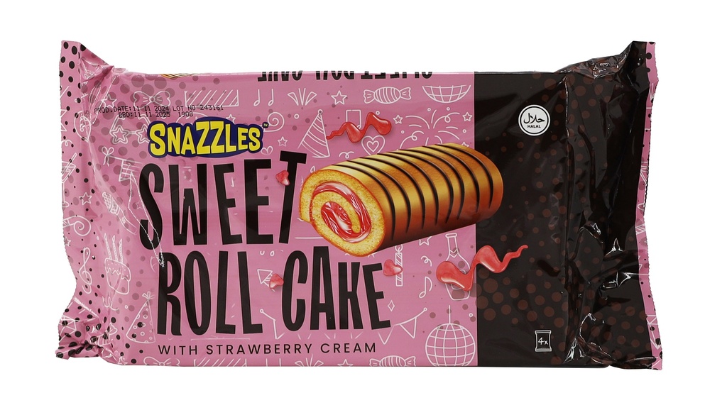 Snazzles Gefüllter Kuchen 200g Sweet Roll With Strawberry Cream 4-Pack