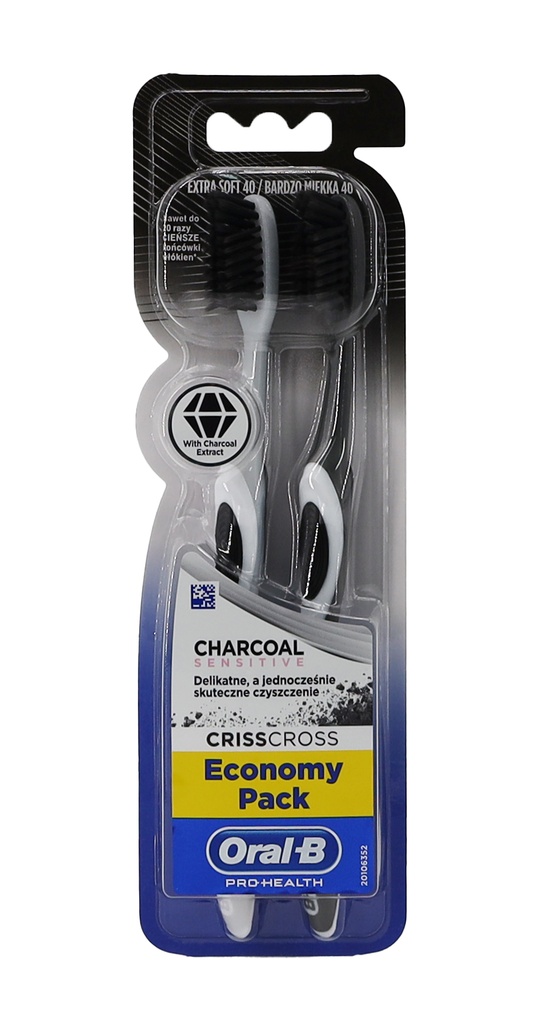 Oral-B 3D Pro-Health Zahnbürste 2Stück White Charcoal Sensitive Extra Soft