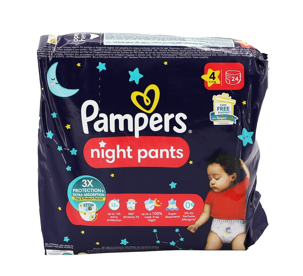 Pampers Night Pants 24Stück Size 4 Night (9-15kg)