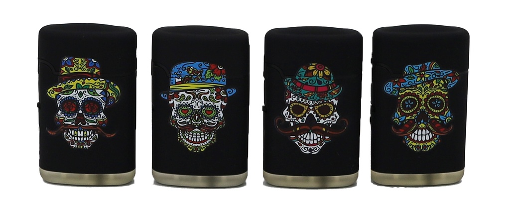 PROF TOTENKOPF mit Schnurrbart Jetflame Feuerzeug