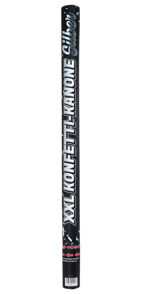 Partypopper/Konfettikanone „Ultra BAM“ 80cm, silber Konfetti