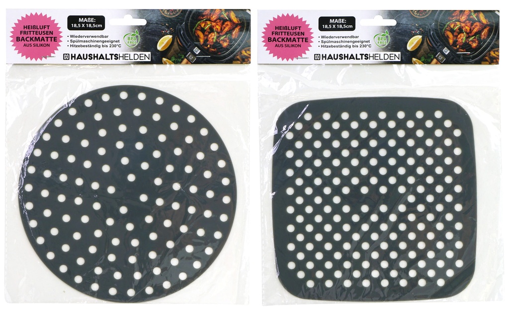 Backmatte Silikon Heißluftfritteuse, Ø 19cm