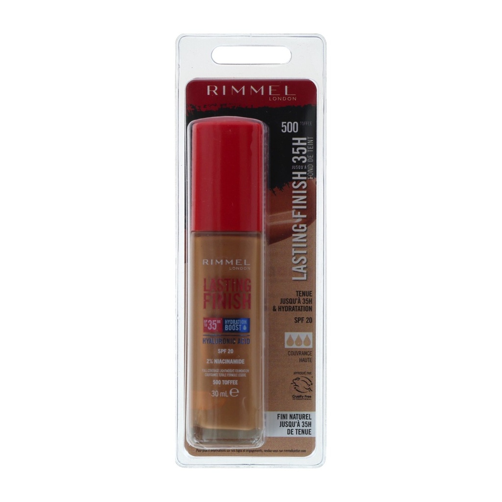 Rimmel LONDON Foundation 30ml Lasting Finish 500 Toffee SPF20