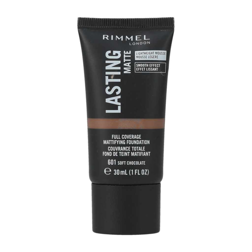 Rimmel Foundation 30ml Tube Lasting Matte 601 Soft Chocolate