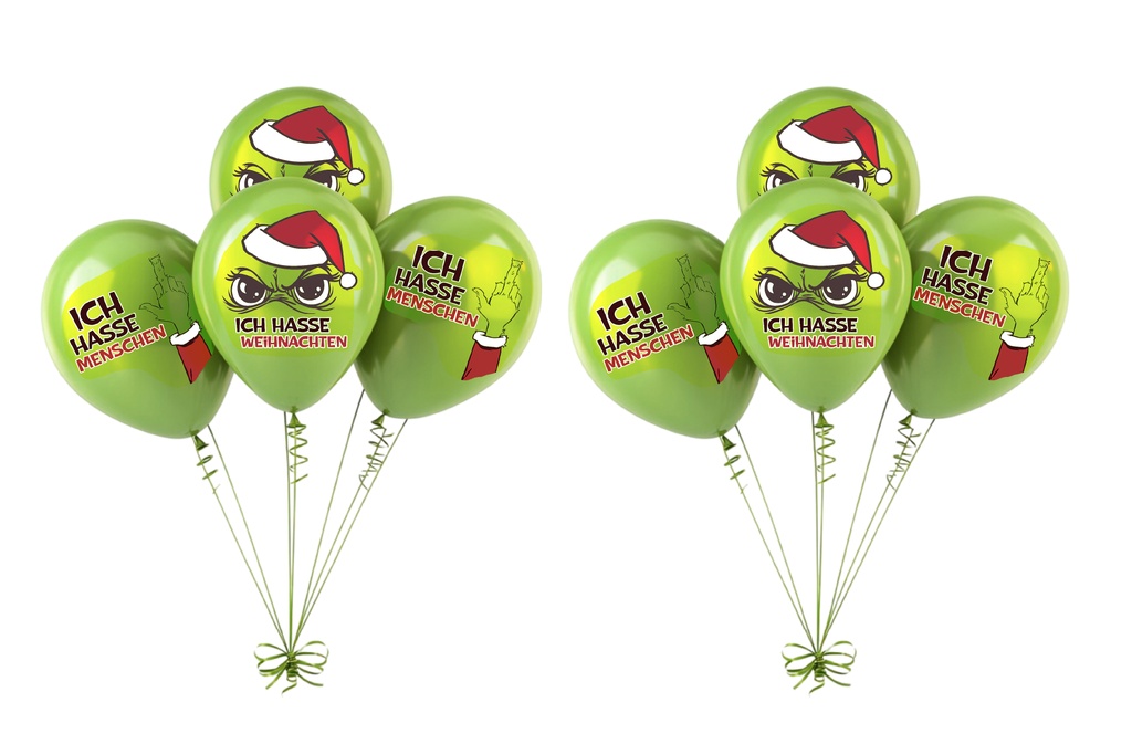 Luftballons "Festtagsmuffel", 5er Pack, ø22 cm