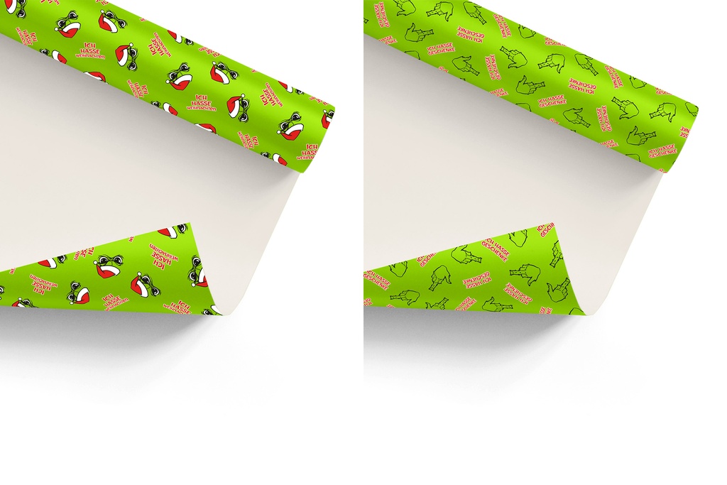 Geschenkpapier "Festtags-Muffel" 2m x 0,7m, 2 Designs | Anti-Weihnachten für Weihnachtsmuffel, Xmas-Muffel & Weihnachts-Hasser
