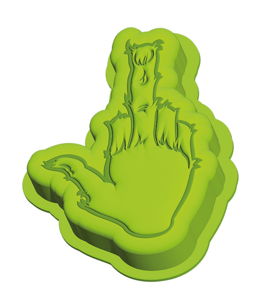 Backform Silikon "Festtagsmuffel", 20x17x3,5cm, Mittelfinger Design | Anti-Weihnachten für Weihnachtsmuffel, Xmas-Muffel & Weihnachts-Hasser