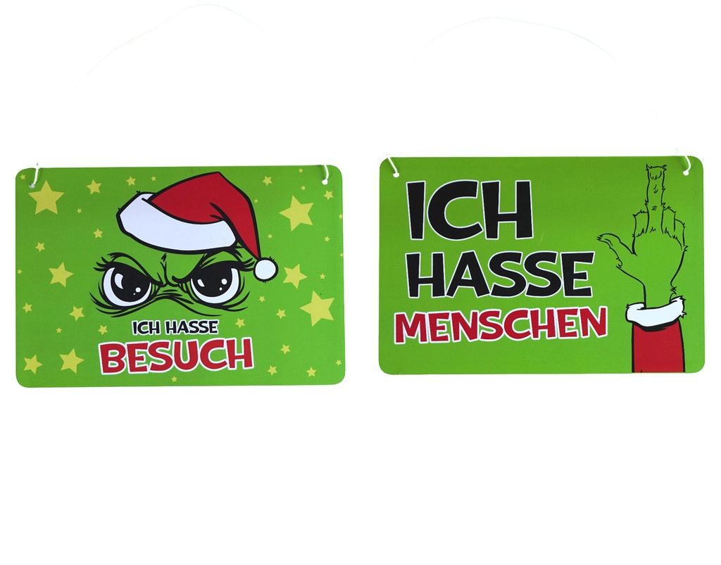 Weihnachtsdeko Schilder "Festtags-Muffel", 21x14cm, 2 Designs | Anti-Weihnachten für Weihnachtsmuffel, Xmas-Muffel & Weihnachts-Hasser