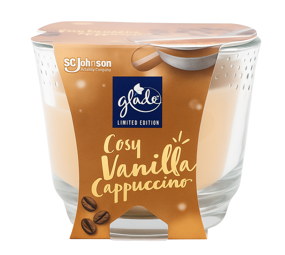 Glade by Brise langanhaltende Duftkerze Cosy Vanilla Cappuccino 224g