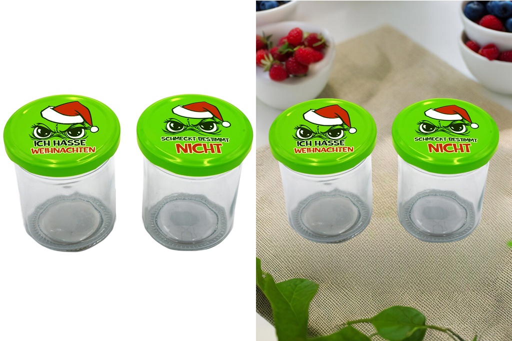 Einmachglas Einmachgläser "Festtags-Muffel", 200ml | Anti-Weihnachten für Weihnachtsmuffel, Xmas-Muffel & Weihnachts-Hasser