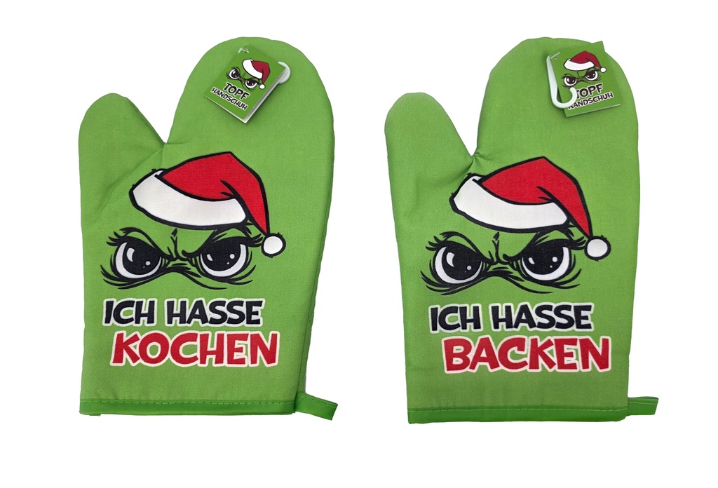 Topfhandschuh "Festtags-Muffel", 2 Designs | Anti-Weihnachten für Weihnachtsmuffel, Xmas-Muffel & Weihnachts-Hasser