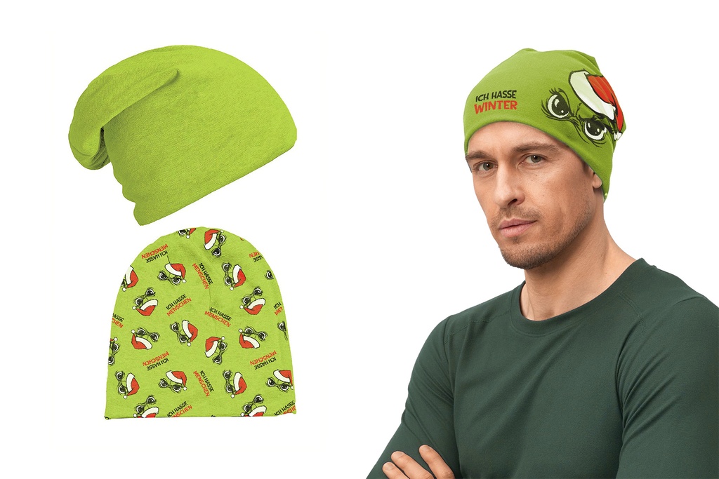 Beanie "Festtagsmuffel", 2 Designs, 27x28cm | Anti-Weihnachten für Weihnachtsmuffel, Xmas-Muffel & Weihnachts-Hasser
