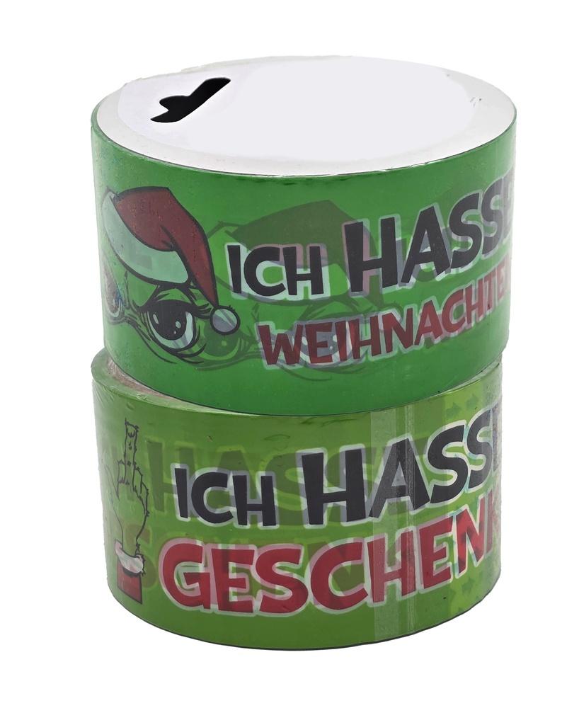 Paket- und Klebeband 20mx48mm "Festtags-Muffel" | Anti-Weihnachten für Weihnachtsmuffel, Xmas-Muffel & Weihnachts-Hasser