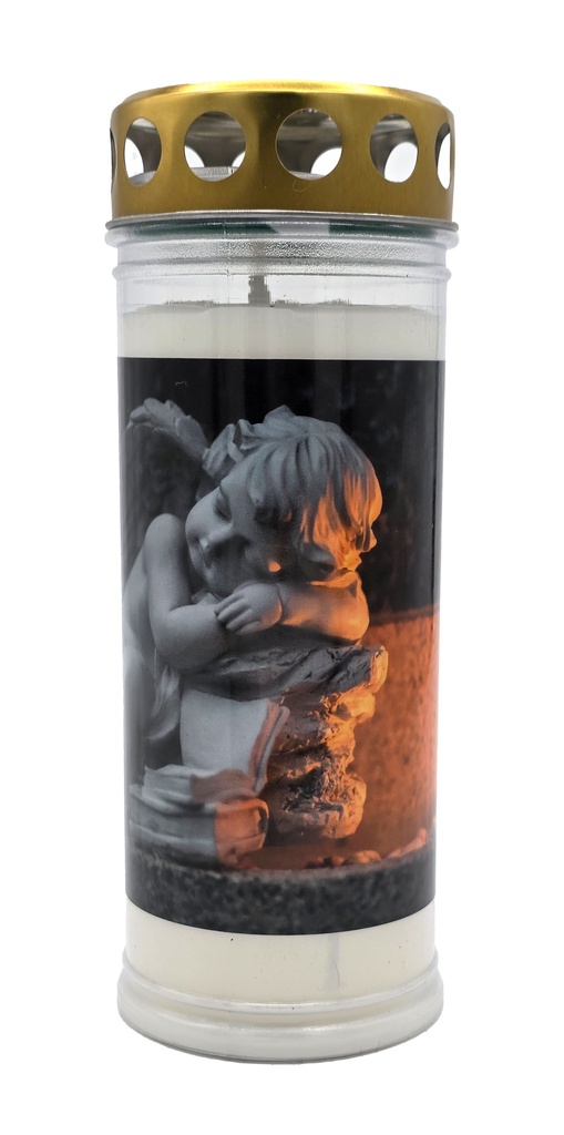 Grabkerze | Erstklassige Qualität | 20cm mit Motiv | Engel Klassik