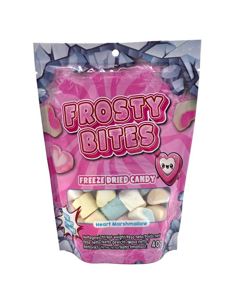 Frosty Bites Gefriergetrocknete Fruchtgummies Heart Marshmallow 40g