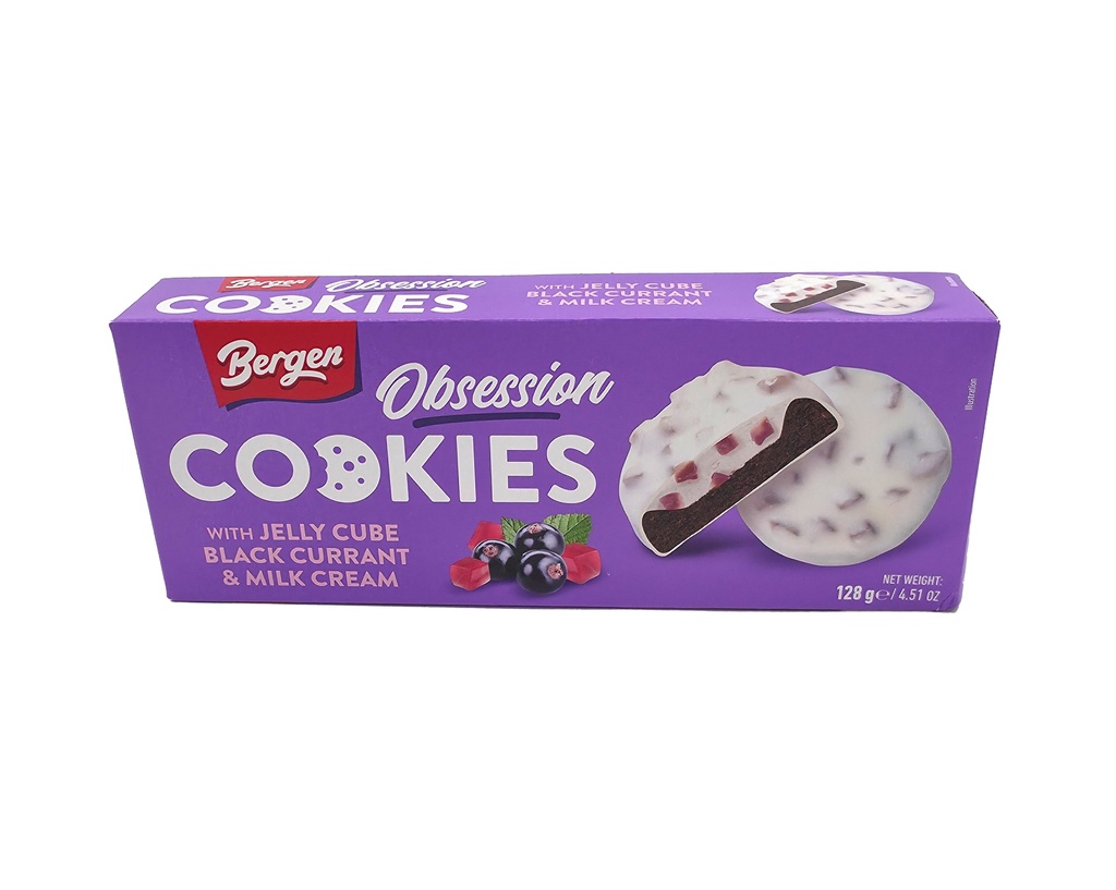 Bergen Cookies Jelly Cube Black Currant & Milk Cream 128g