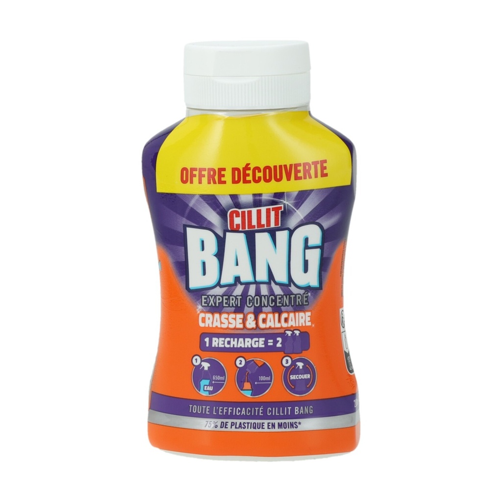 Cillit Bang Nachfüllpackung 200 ml (für 2x750ml)– Kalk & Schmutz