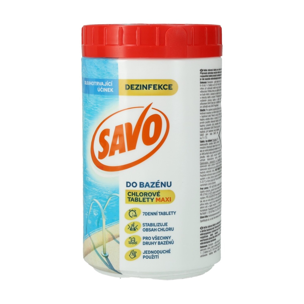 SAVO Chlor-Tabletten a200g MAXI 1,2 kg – Pooldesinfektion