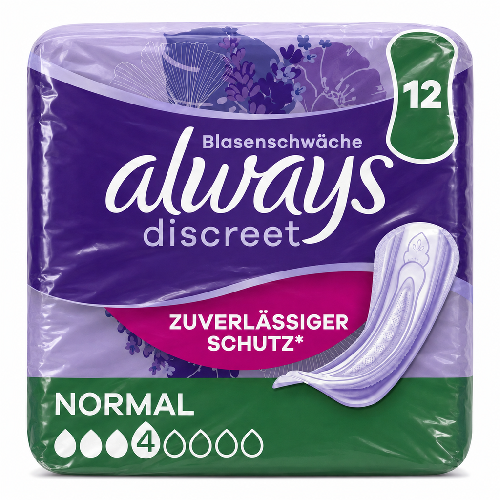Always Discreet Blasenschwäche Zuverlässiger Schutz Normal 12 Stk