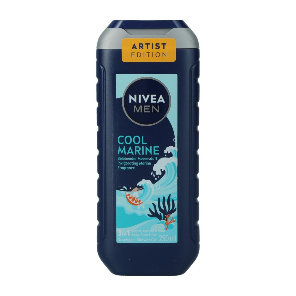 Nivea Shampoo und Duschgel 250ml 3-in-1 Für Männer Cool Marine