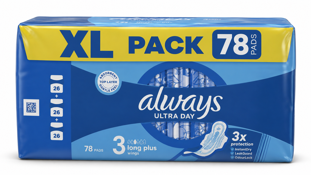 Always Ultra Damenbinden 3x26Stück Ultra Day Long Plus Wings Size 3