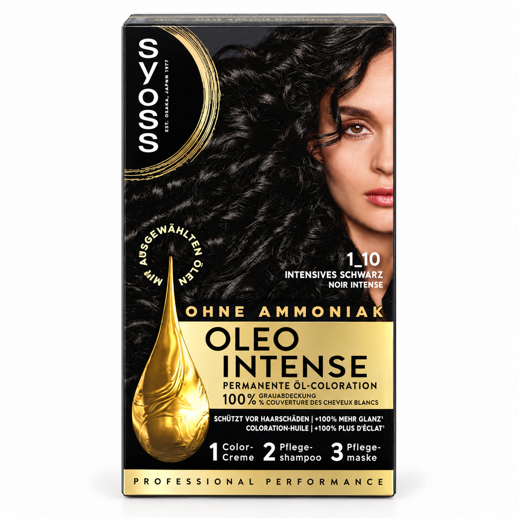 Syoss Oleo Intense permanente Öl-Coloration 1-10 Intensives Schwarz, 1 Packung