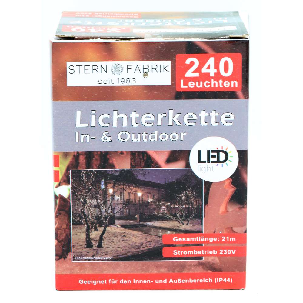 Lichterkette Basic LED, 240er, warmweiß, In- & Outdoor, IP44 