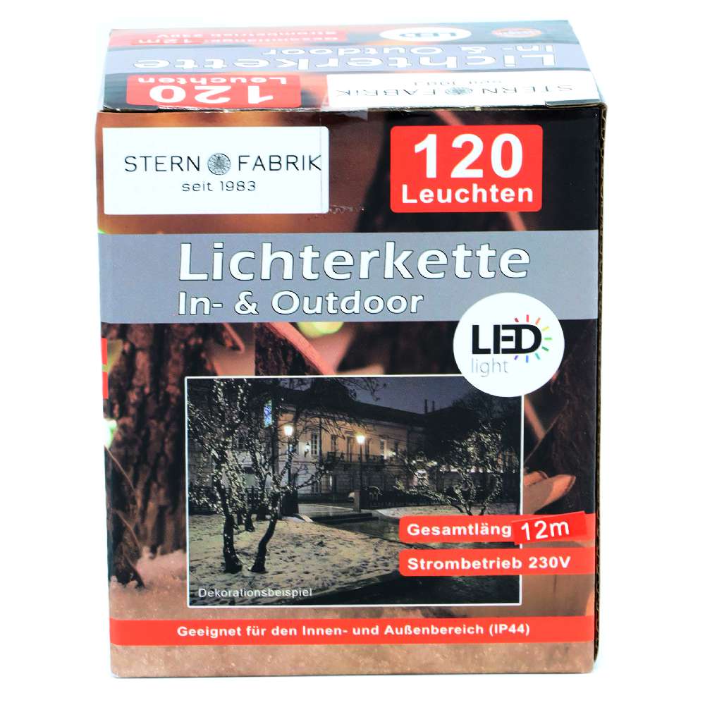 Lichterkette Basic LED, 120er, warmweiß, In- & Outdoor, IP44 