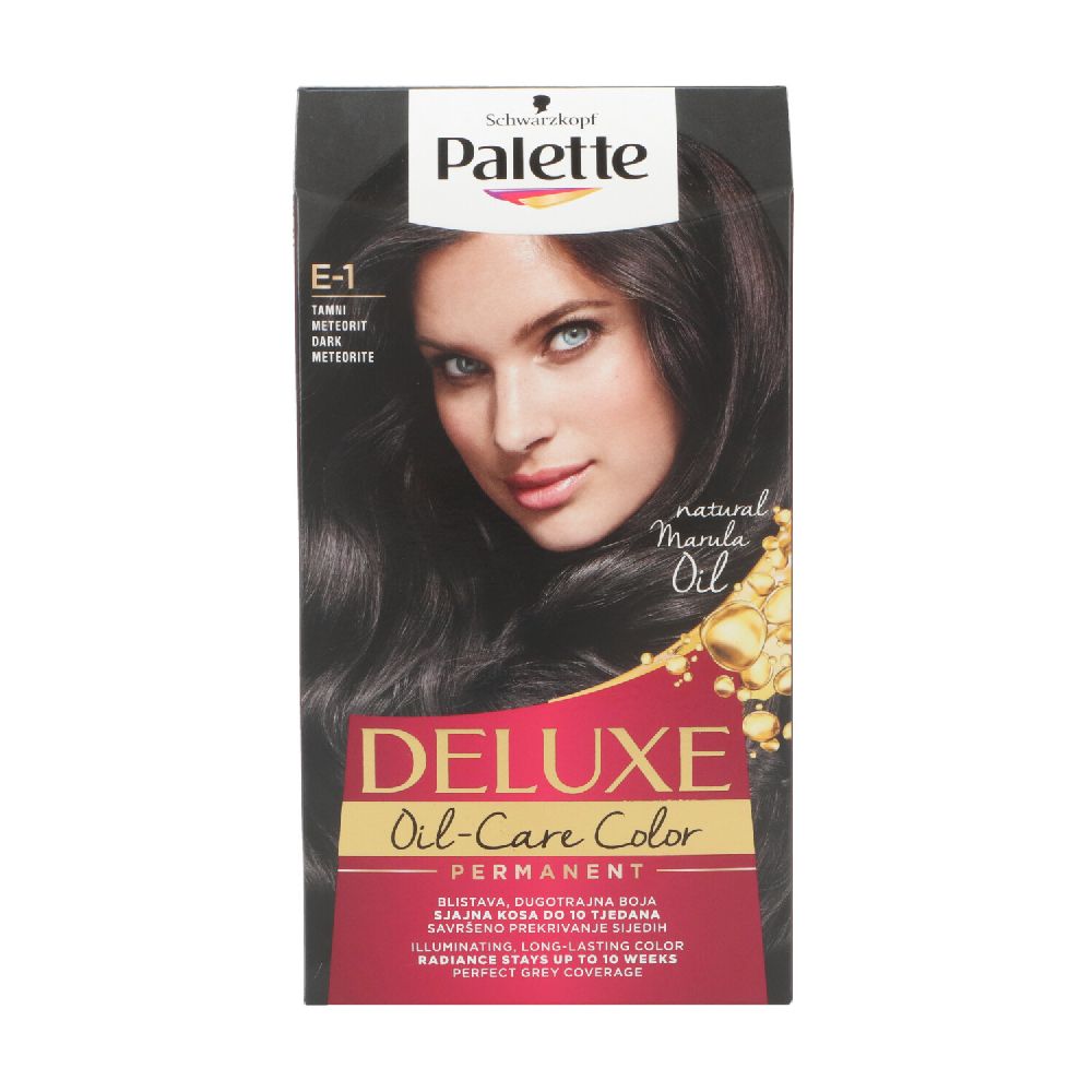 Schwarzkopf Hair Color Palette DeLuxe E-1 Dunkler Meteorit 