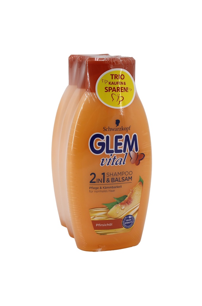 Glem Vital Shampoo Trio 3x350ml Pfirsich