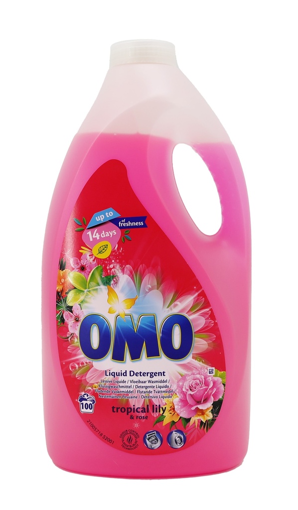Omo Flüssigwaschmittel 100WL 5Liter Tropische Blumen