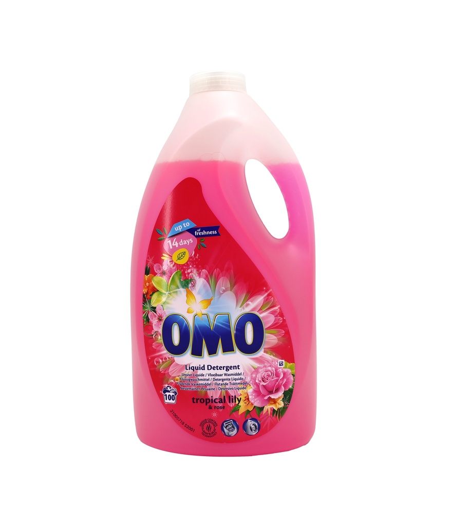 Omo Flüssigwaschmittel 100WL 5Liter Tropische Blumen