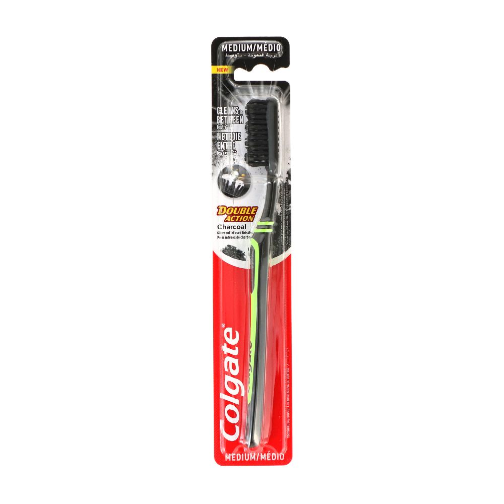 Colgate Zahnbürste Aktivkohle Double Action Medium