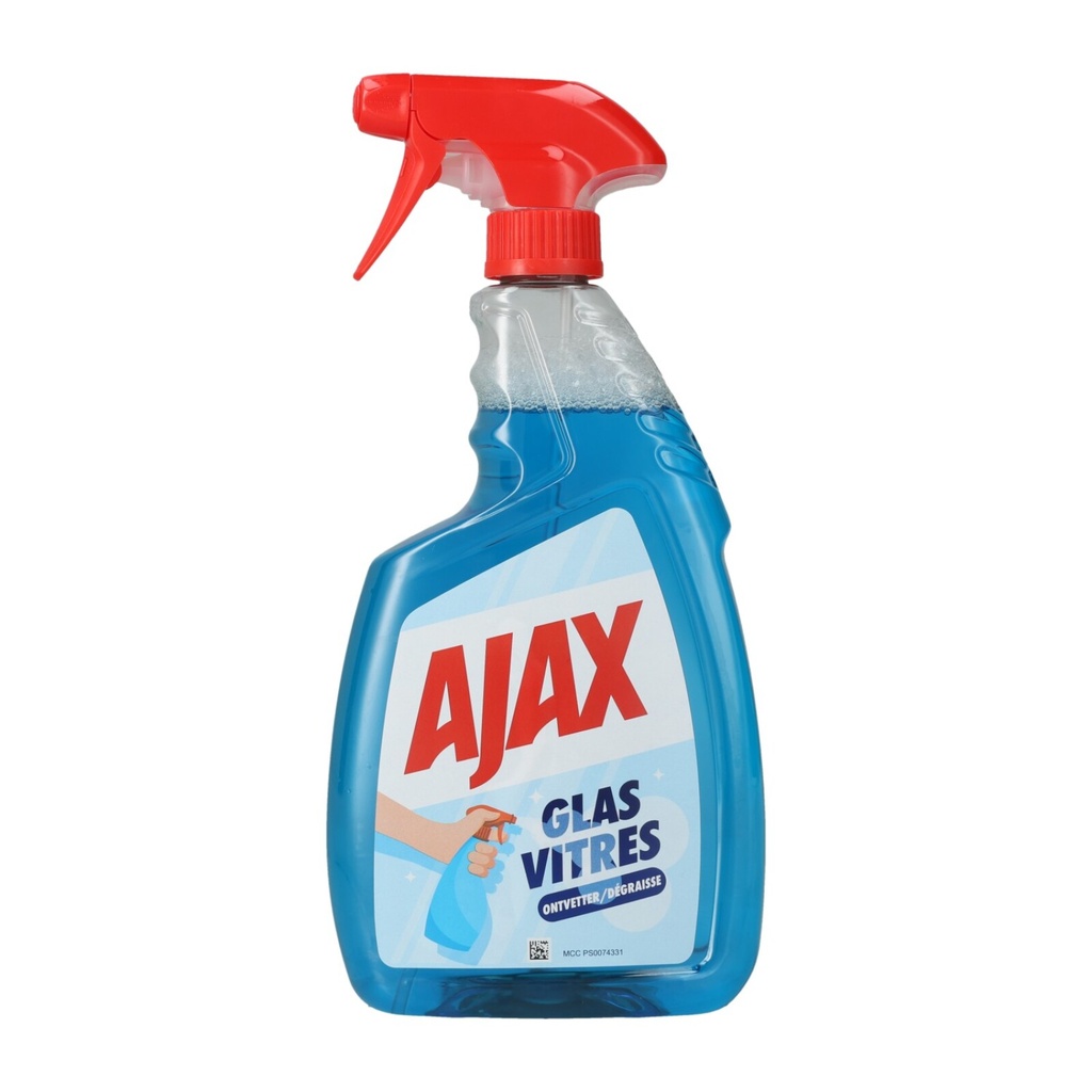 Ajax Glasreiniger Dreifach-Power 750 ml für Fenster, Spiegel und streifenfrei glänzende Glasflächen