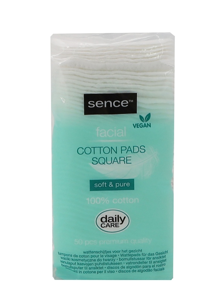 Sence Wattepads quadratisch 50 Stück Soft & Pure
