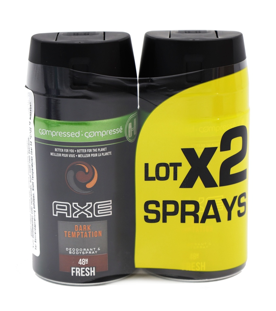 Axe Deospray 2x100ml Compressed=2x150ml Dark Temptation