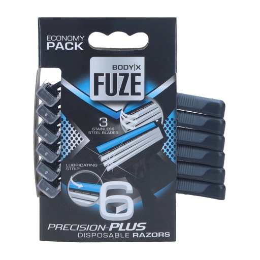 [5383] Body-X Fuze Einwegrasierer 3-fach Klingen Für Herren 6 Stück