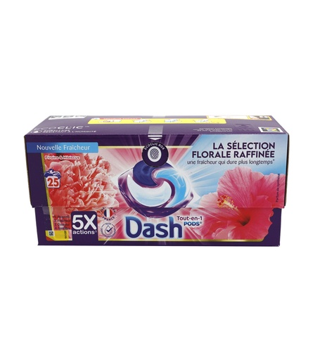 [15266] Dash =(Lenor) All-in-1 Waschmittel PODS Pfingstrose & Hibiskus 25WL