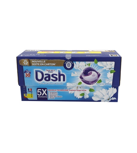 [15269] Dash =(Lenor) All-in-1 Waschmittel PODS Fresh Air & Weiße Blumen 30WL