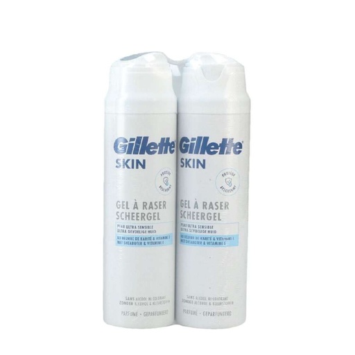 [12878] Gillette Rasiergel Ultra Sensitive 2x200ml 