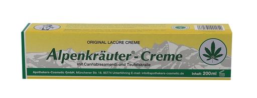 [7371] Alpenkräuter Creme 200ml - mit Cannabisöl und Teufelskralle