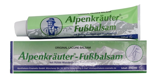 [10807] Alpenkräuter-Fußbalsam Rotes Weinlaub & Rosskastanie Fußpflege Lacure 200ml