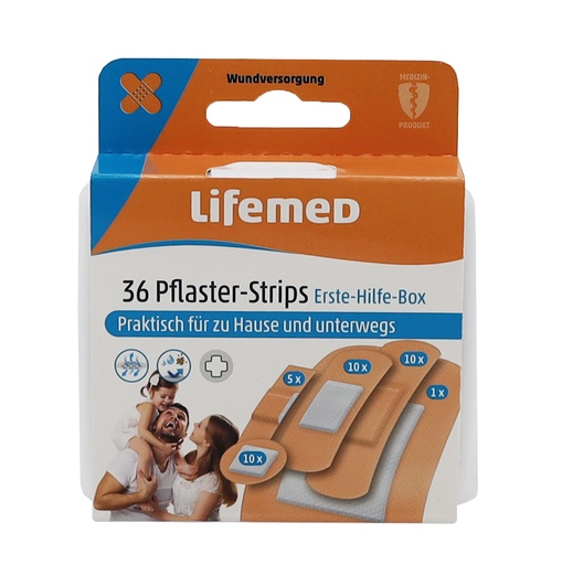 [12745] Lifemed Erste-Hilfe-Set hautfarben 36-teilig, 5 Größen